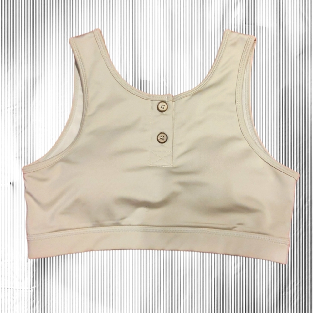 Kittenish Beige swim top with removable pads